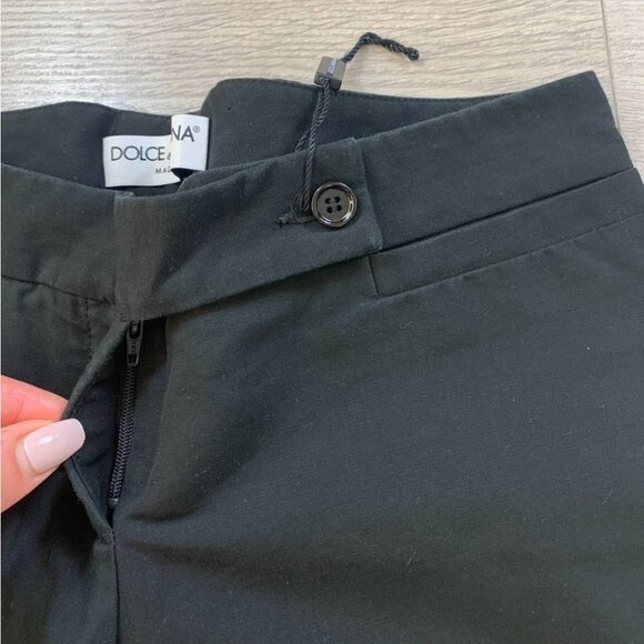 Dolce & Gabbana Black Wide Leg Cotton Trouser Pants - Picture 6 of 13